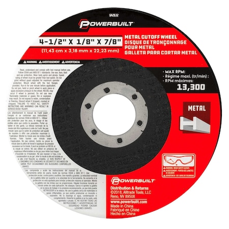 4-1/2 Flat Metal Cutting Wheel